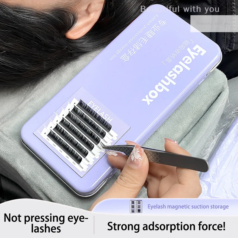 

Single Layer Lash Extension Display Box Pallet Storage Box For Individual Suspended Magnetic Sheets Eyelash Protection Box