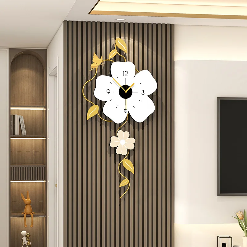 Modern Wall Clock Living Room Silent Wall Clocks Creative Flower Wall Decoration Ornament Clocks for Bedroom Modern Large Decor