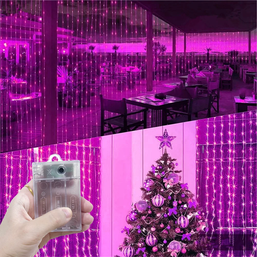 

Ramadan Home Decoration LED Fairy Battery Power Outdoor 2026 Valentine's Day Eid Mubarak Bedroom Decoration Curtain Light String