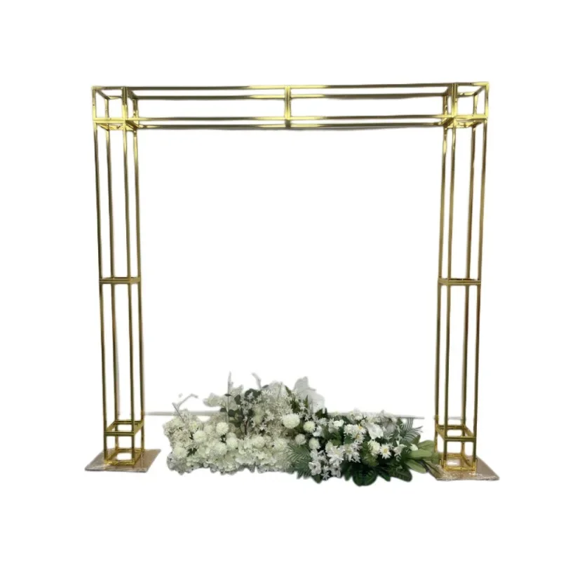 Gold-plated truss background frame, wrought-iron gold arches, decorative prop screen