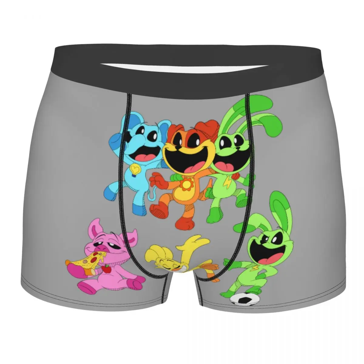 Custom Colorful Smiling Big Mouth Critters Group Boxers Shorts Men's Scarry Animated Game Briefs Underwear Funny Underpants