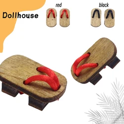 1/12 Doll Simulation Japanese Clogs Slippers Model Doll Mini Dress Up Accessories Dollhouse Home Decoration Pretend Play Toys