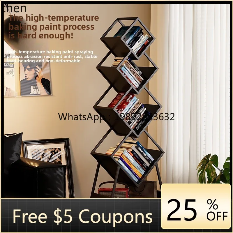 

U6 simple multi-layer rotatable bookshelf floor storage living room bedside storage rack