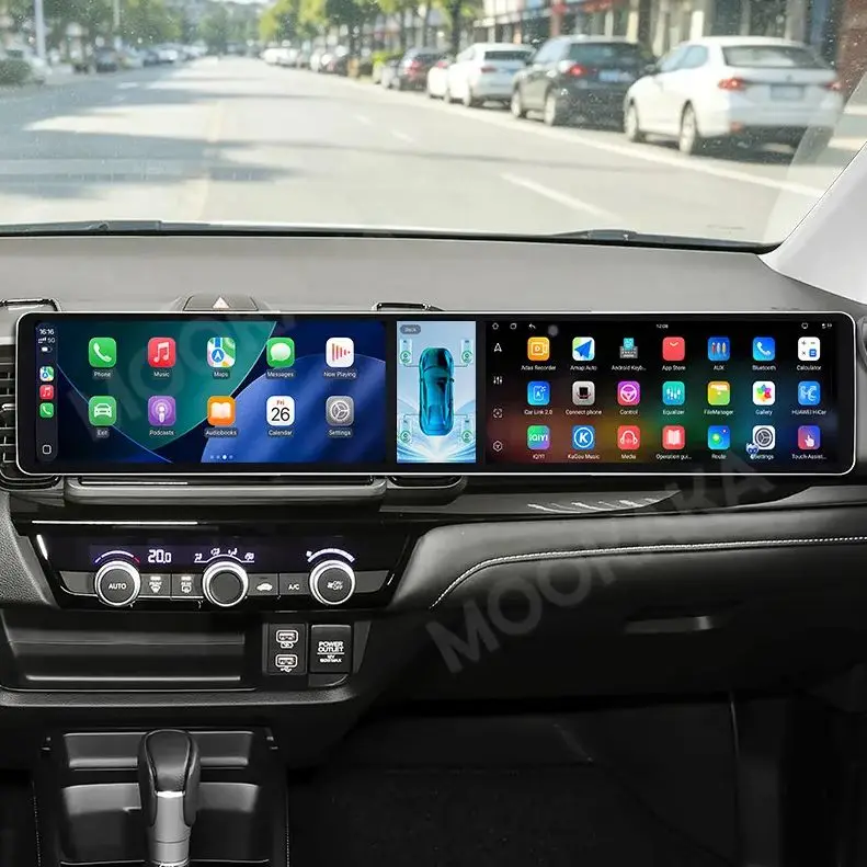 Android 15 Dual 12.3 Inch Triple Screen For Honda City 2020-2026 Car Stereo Radio Multimedia Player GPS Navi Wireless CarPlay 4G