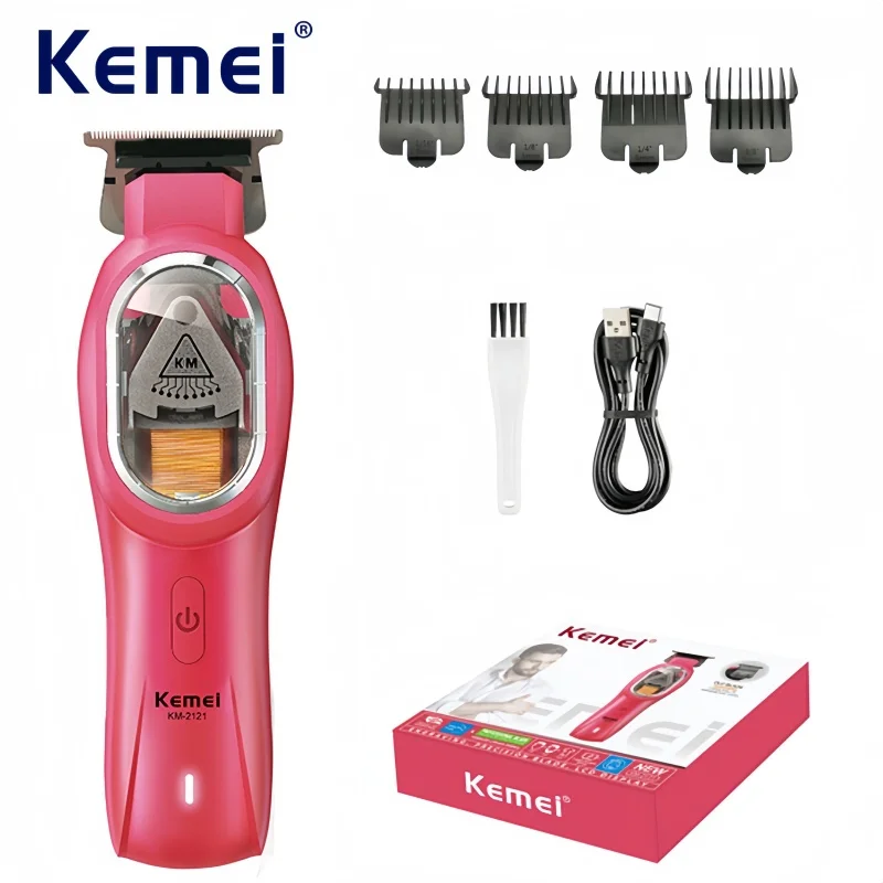 

Kemei KM-2121 Professional Cordless Hair Clipper 9000 RPM Haircut Trimmer with DLC Zero-Gap Blade，kemei Trimmer