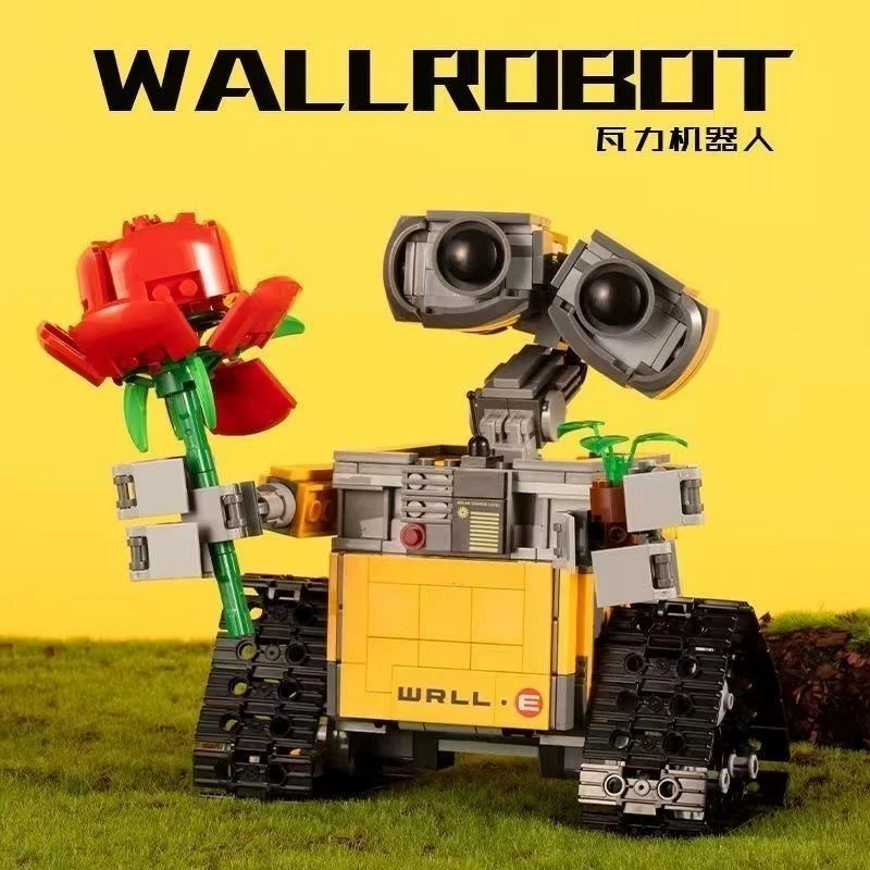 MINISO Disney 687 sztuk kosmiczny film Robot Rose WALL-E Model klocków kompatybilny z 21303 klocki montażowe prezent zabawki dla dzieci