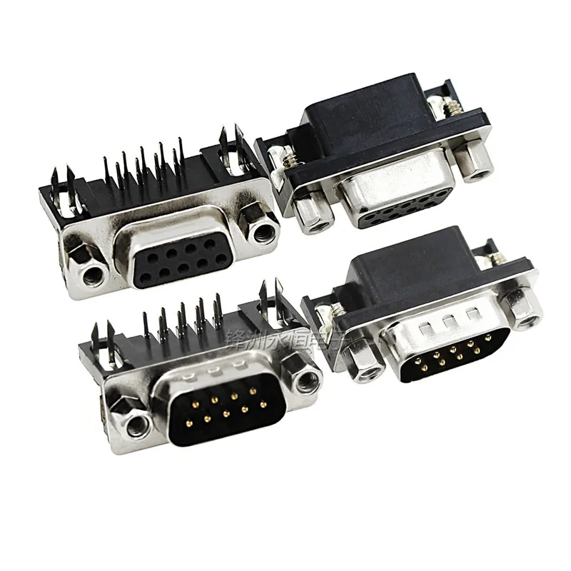30 Pcs D-Sub 9 pin Male female  Connector with Right Angle