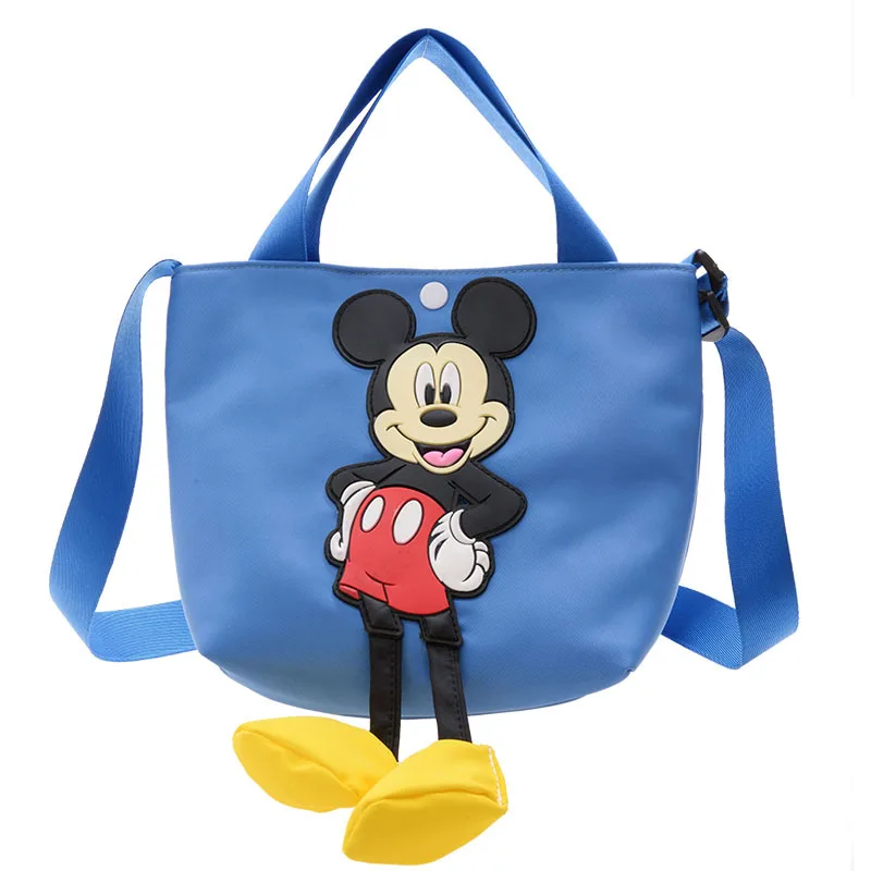 Disney saco de lona um ombro saco do mensageiro da criança meninas meninos casual mickey mouse sacos de compras sólido all-match bonito bolsa