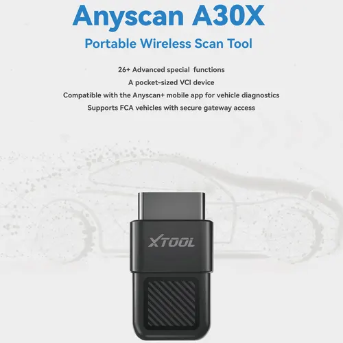 Imagen 2 del producto Herramienta de diagnóstico automotriz XTOOL A30X, 26+ servicios de reinicio, lector de códigos OBD2, diagnóstico SGW para FCA con acceso seguro al Gateway, escáner OBD2