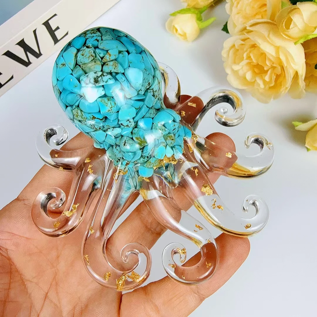 1 قطعة قطرات كريستال تصنع الأخطبوط، كريستال صنع زخارف الأخطبوط، هدايا كريستال للديكور الداخلي