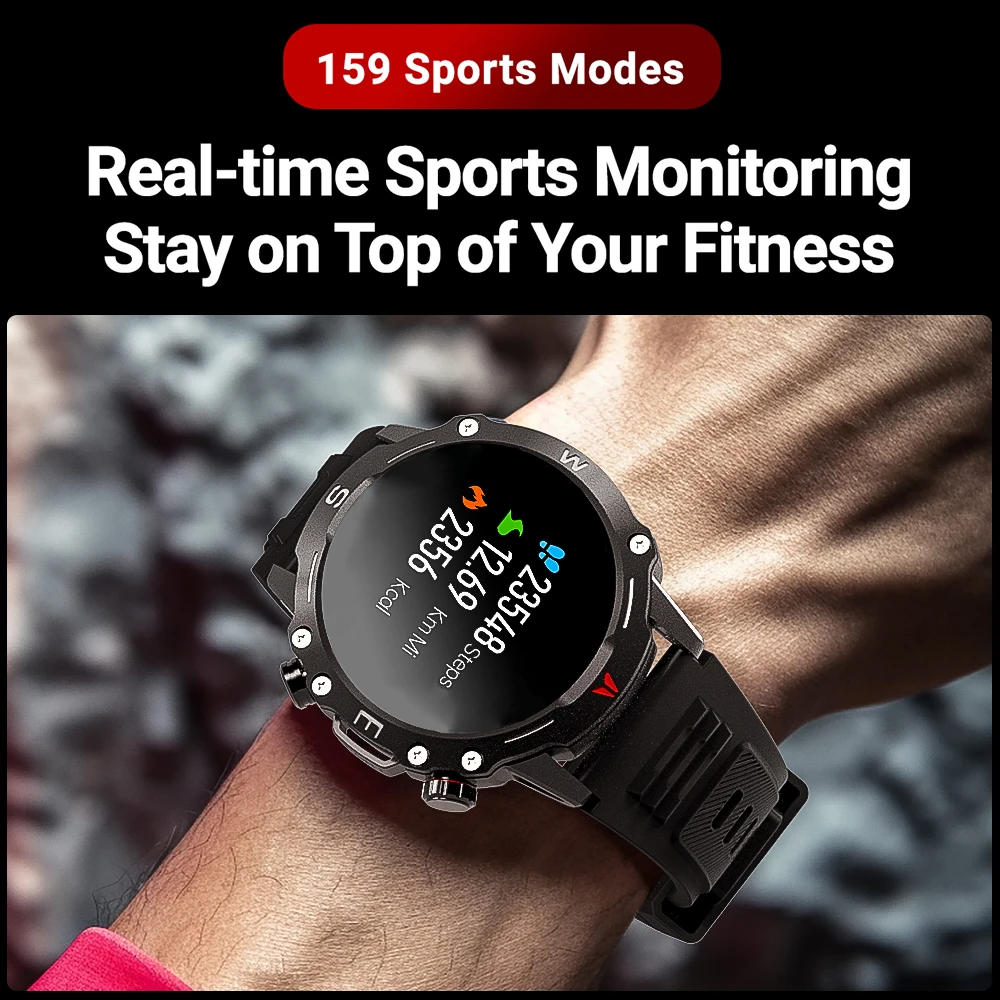 Esportes ao ar livre Smartwatch com Blue Tooth Call, relógio inteligente masculino, IP68 impermeável, freqüência cardíaca, pulseira de ECG, NFC 2023, nova bússola, 1,5"