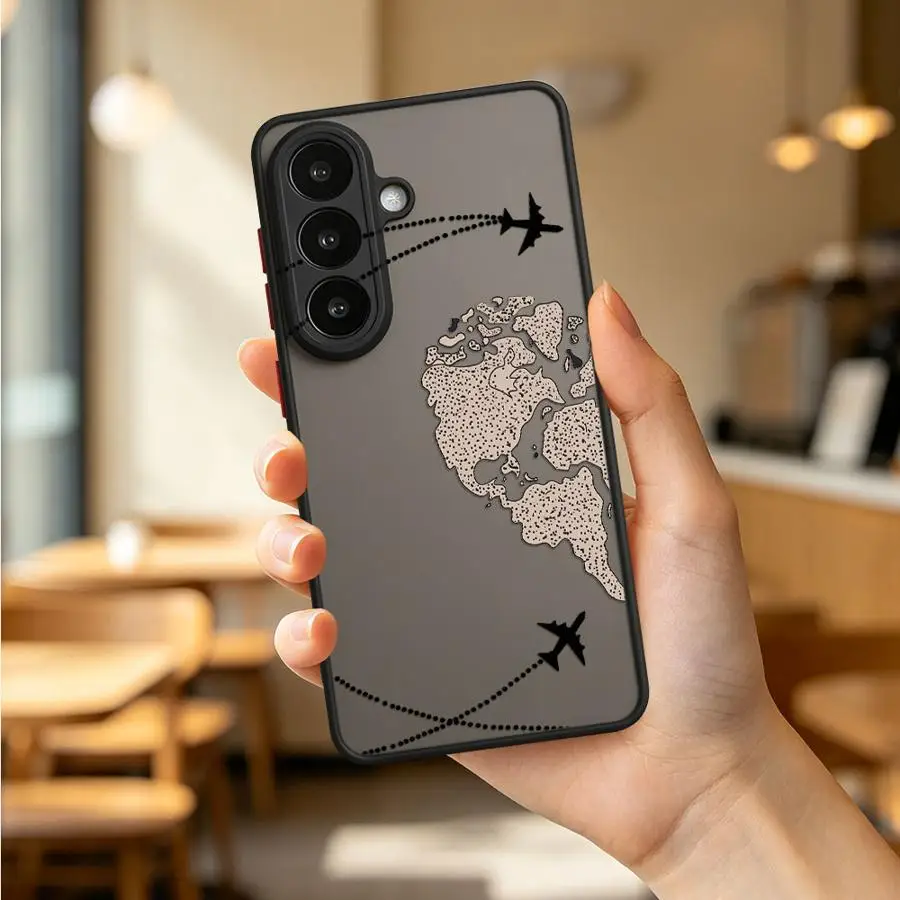 Airplane Love Travel Funda Back Phone Cover Case for Samsung Galaxy S26 S22 S25 Ultra Note 20 Ultra 10+ S21 S23 FE S24 Plus S20