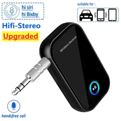 Car Bluetooth 5.0 AUX Adapter Noise Reduction 3.5mm Jack RCA Stereo Wireless Car Audio Receiver with Mic for Amplifier Speaker