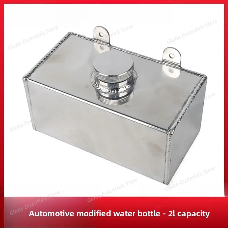 Aluminium Alloy 2L Mirror Polished Windscreen Washer Bottle Intercooler Spray Tank Silver Auto Parts