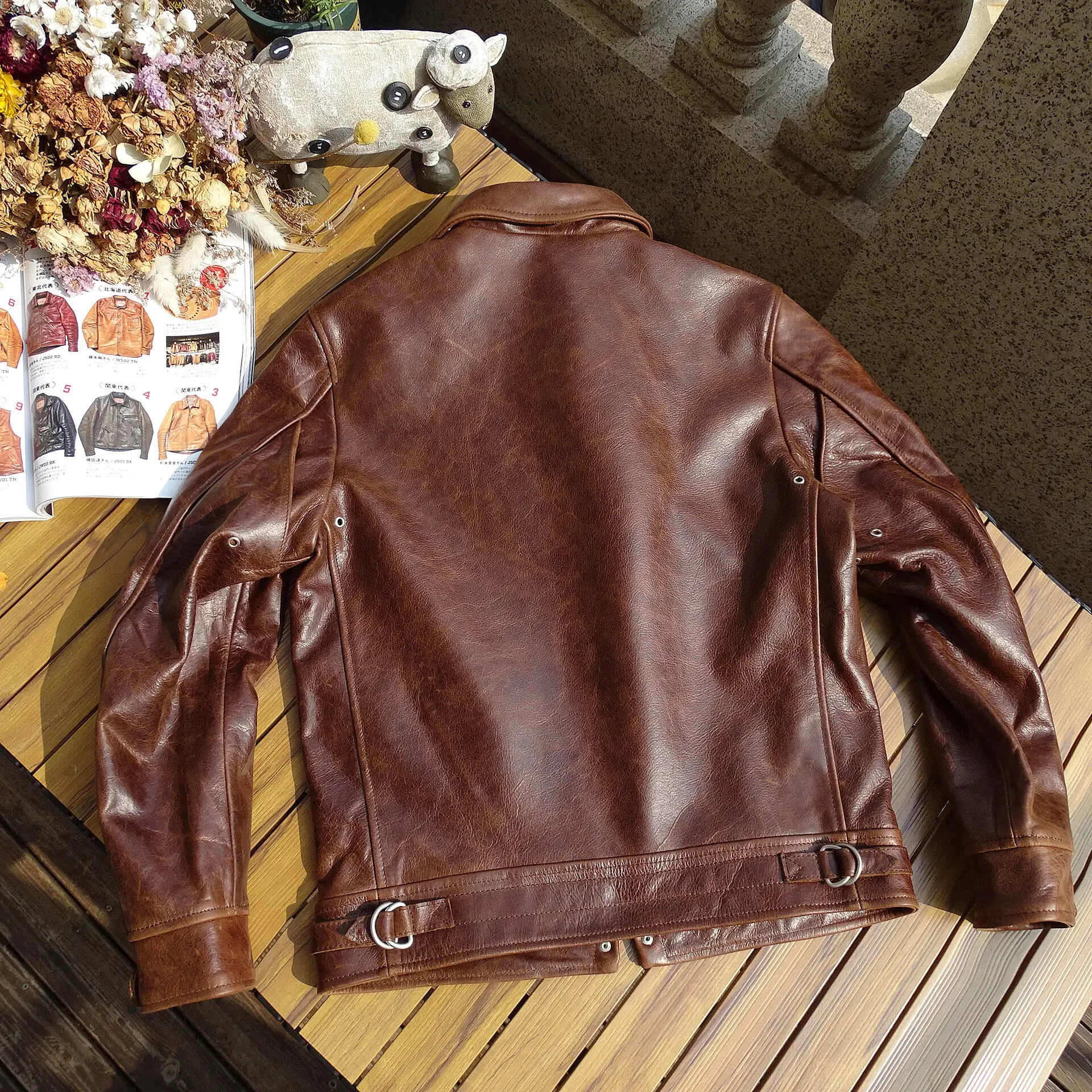 Genuine Leather Jacket for Men Brown Classic 1930s Motorcycle Biker Outfit Vintage Designer Clothes