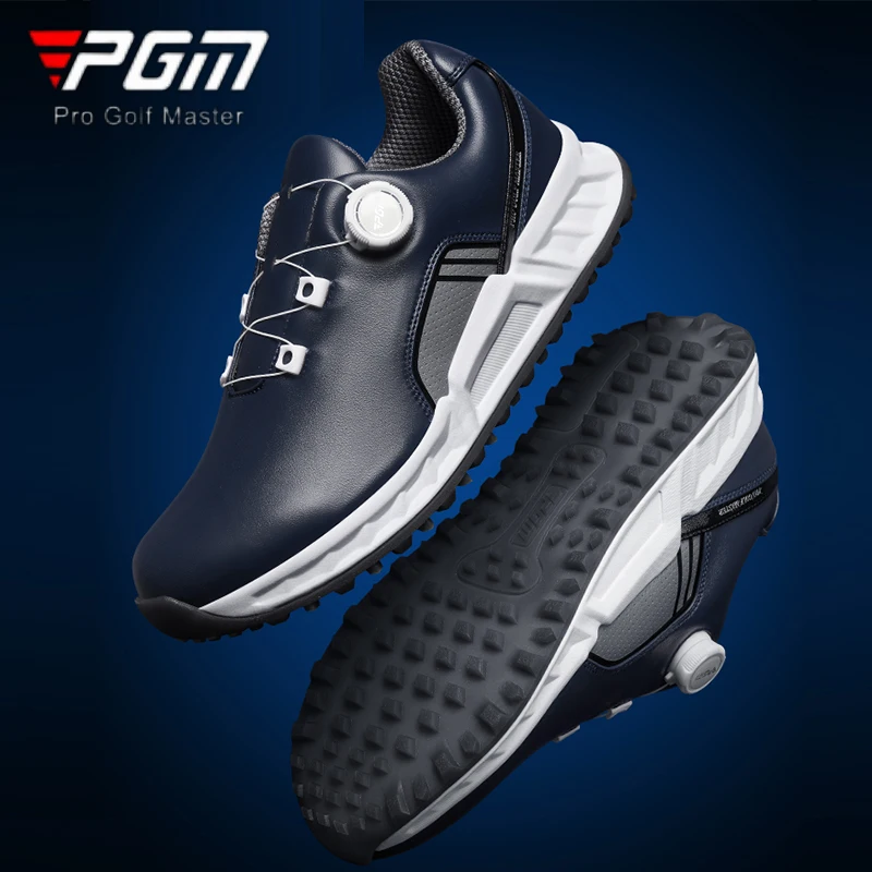 

PGM Men's Golf Shoes Knob Buckle Waterproof Cushioning Golfer Sneakers Male Anti-slip Spikes Athletic Footwear Casual Shoes