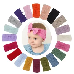 5 pz/lotto fascia per capelli per bambini fascia per capelli morbida per bambini con nodo elastico turbante fasce per capelli in Nylon fascia per capelli con fiocco neonato accessori per capelli per bambini