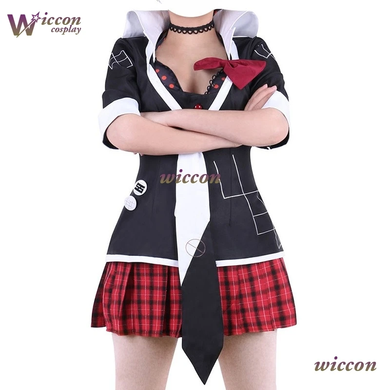 Kosplay Junko Enoshima Cosplay Costume Wig Anime Game Despair Sisters Ultimate Fashionista Danganronpa Halloween Party Clothes view 3
