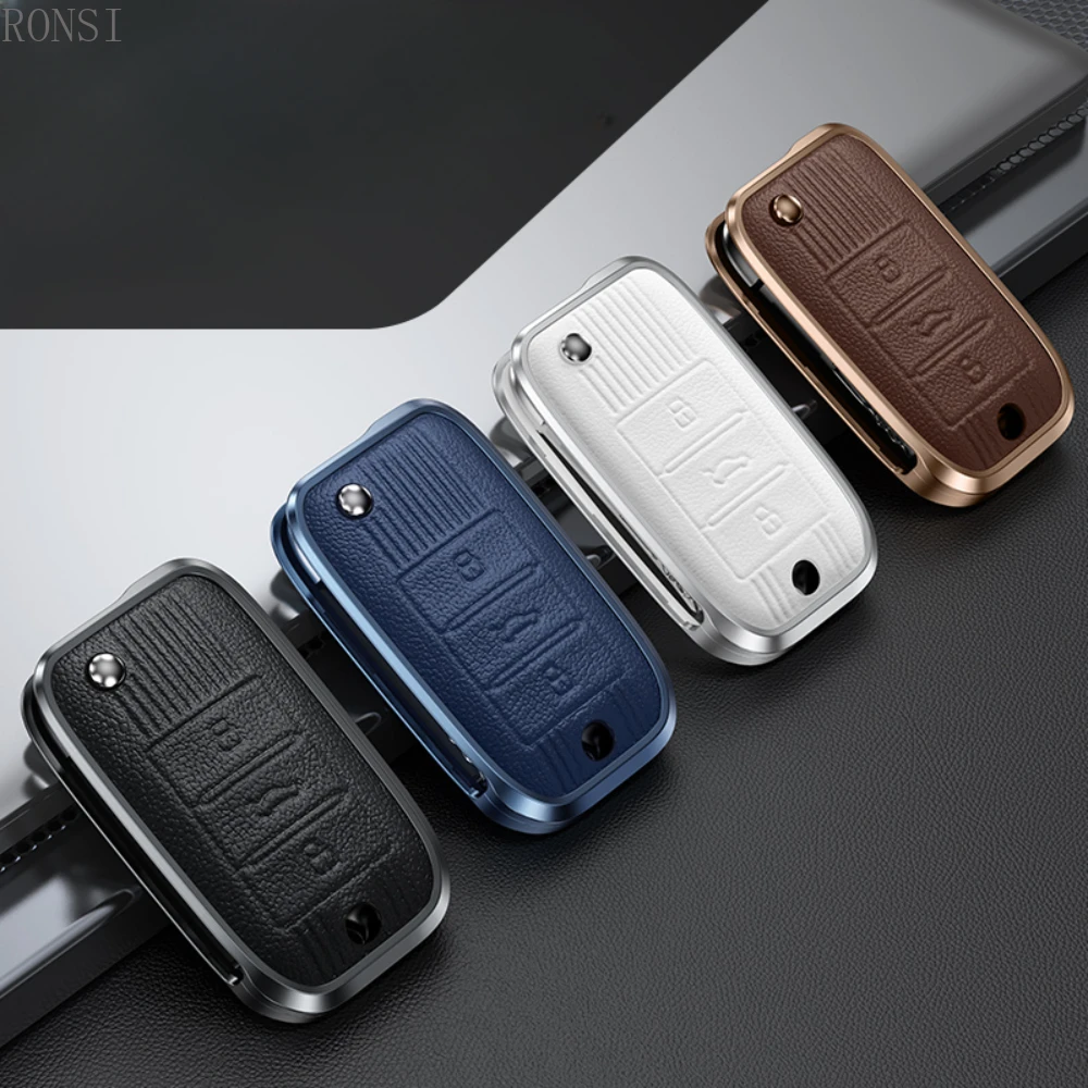 

Alloy Leather Car Key Case Cover Shell Holder For Roewe RX5 MG3 MG5 MG6 MG7 MG ZS GT GS 350 360 750 Shell Protector Accessories