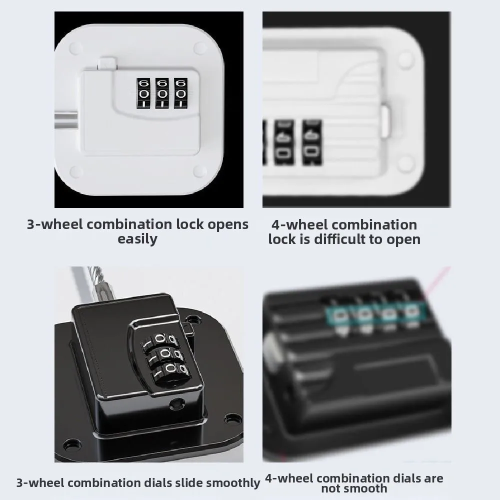 2Pcs 3-digit Baby Safety Password Lock Anti-Pinch Hand Multi-Functional Kids Protection Locks with Adhesive No Punching