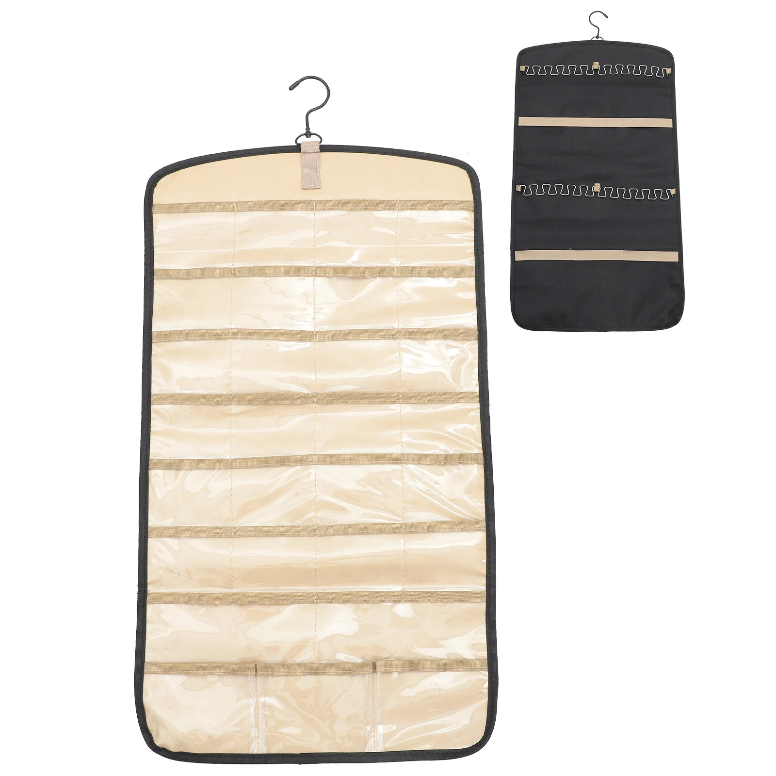 Large Capacity Hanging Jewelry Organizer Storage Bag Dual-Sided Earring Necklace Ring Display Holder Wall Organizer