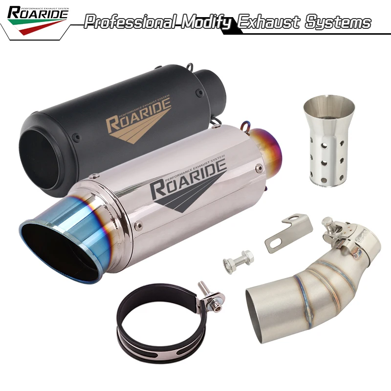 Slip On For CFMOTO Papio 125 XO-1 XO-2 Baboon 2023 2024 Motorcycle Exhaust Middle Link Pipe Modify 51MM DB Killer Tail Muffler