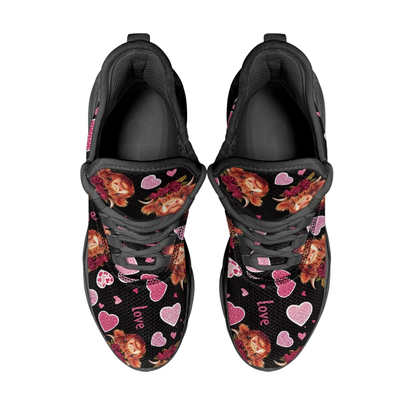 PENSTROLL Little Cow Heart Comfortable Mens Running Shoes Men's Fashion Sneakers for Hiking Lace-Up Men's Running Shoes
