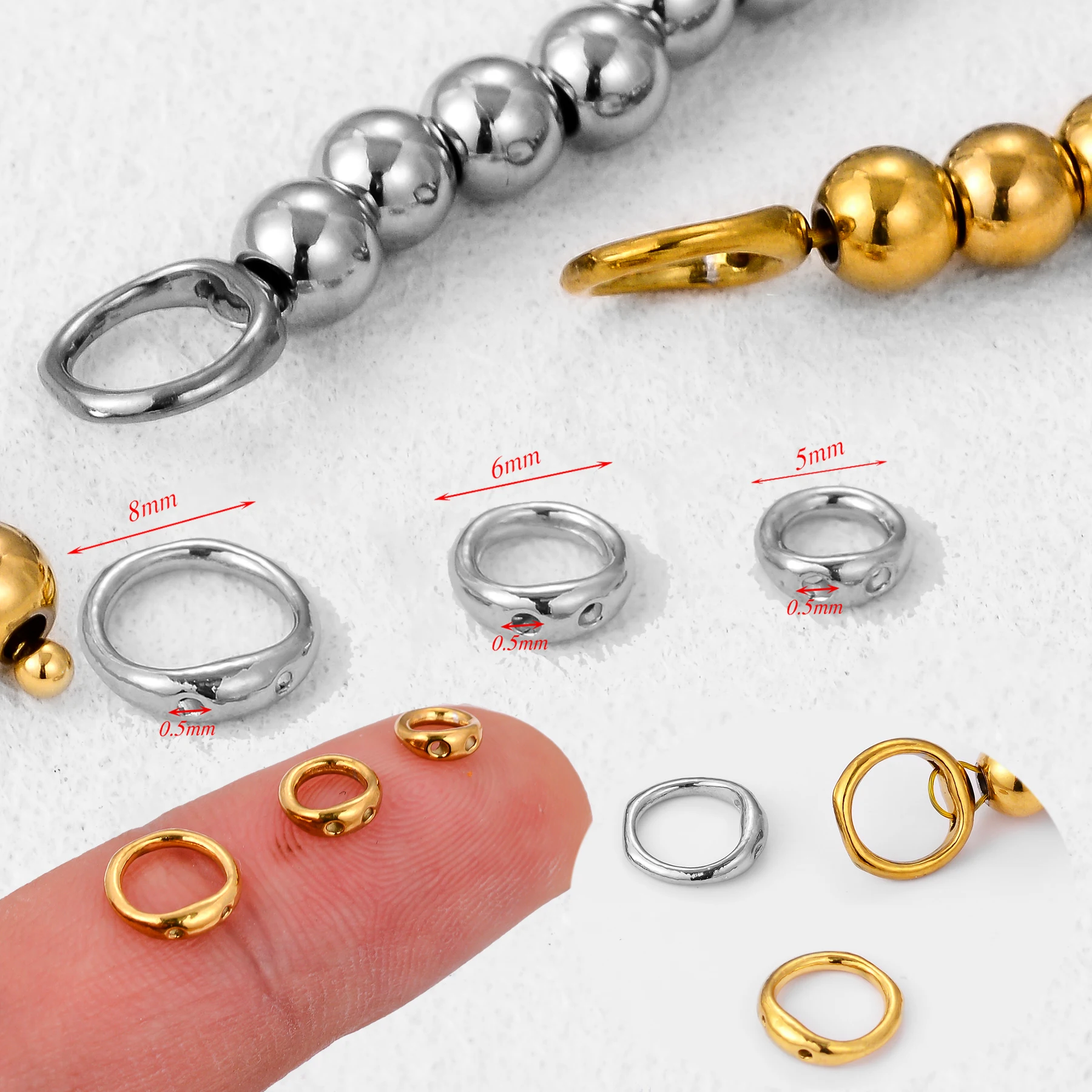 Connecteurs à double trou en acier inoxydable, crochets, fermoirs, anneaux d'extrémité pour la fabrication de bracelets, colliers, bijoux, accessoires artisanaux, 20 pièces