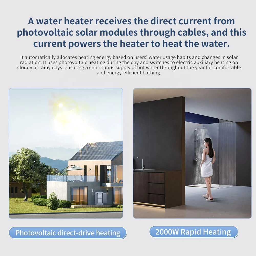 OPTEN Home Solar PV & Electric Water Heater 50L/60L/80L/100L Wall-Mounted Energy-saving & Cost-effective RV & Household Use - view 3