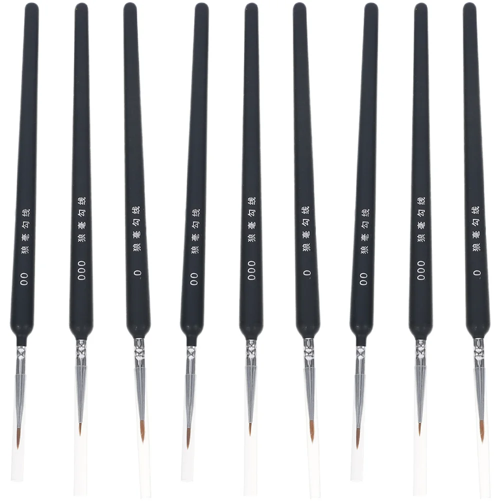 9 pçs pincéis de arte de cabelo de lobo durável ergonômico multi-função ferramentas de pintura para a escola casa pintura em aquarela praticando