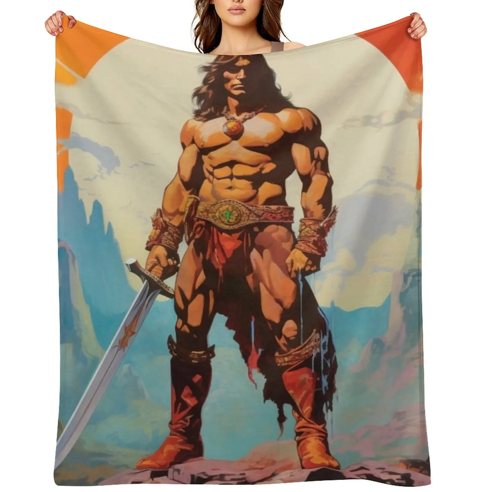 

Conan The Barbarian Throw Blanket Camping blankets and throws Personalized Gift Hair Blankets