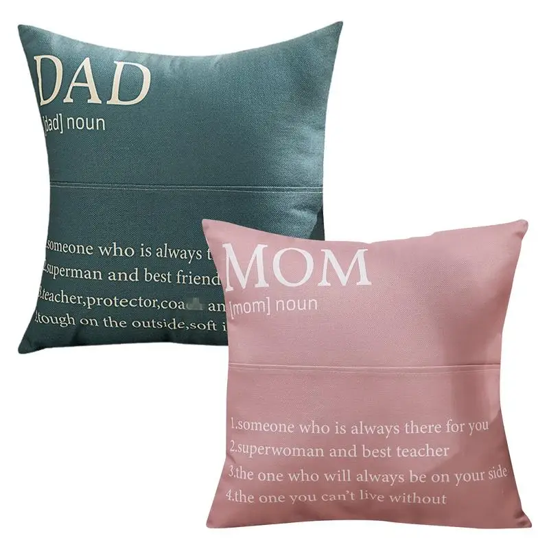 

Boho Cushion Covers Modern Mom Dad Family Decorative Pillowcases 18x18 Inch Square Cushion Pillow Case For Sofa Couch Bed Home