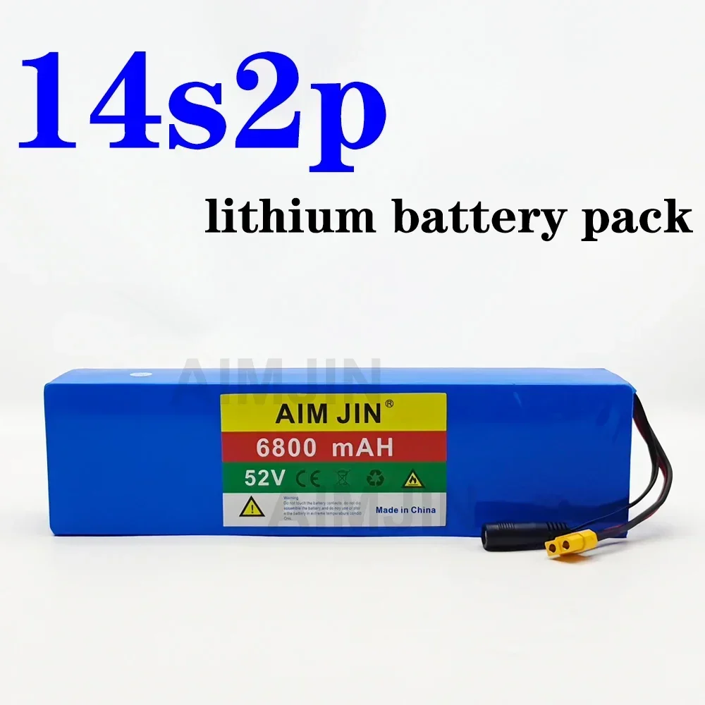 حزمة بطارية 14S2P لمختلف مركبات النقل 52 فولت 6800 مللي أمبير بطارية قابلة للشحن 18650 مع BMS #6