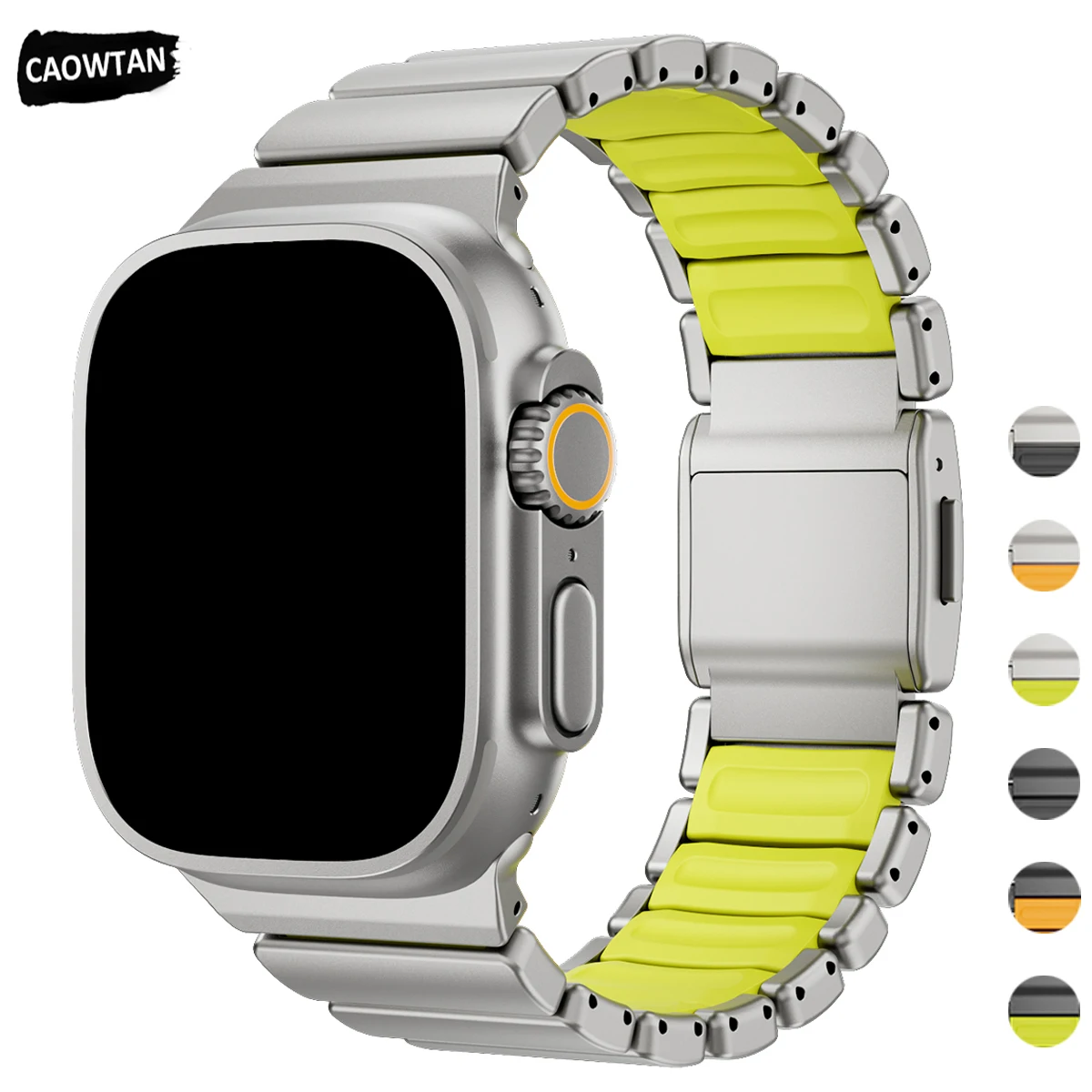 

Титановый ремешок для Apple Watch Ultra 3 49 мм серии 11 10 46 мм 45 44 мм, резиновый ремешок для часов, роскошный магнитный ремешок для Iwatch 9 8 6 SE