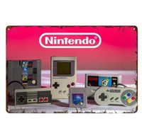 1p，Retro Nintendo Video Game Consoles Metal Poster - 20x30cm ()