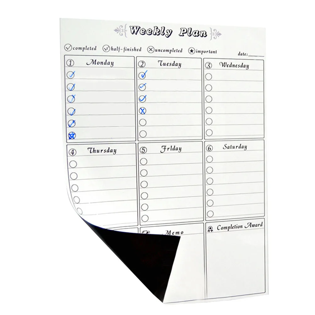 Refrigerator Magnetic Planner 9 Compartments Dry Erase Weekly Schedule Organizer to Do Weekly Planner