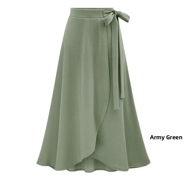 

Очень большая женская юбка с застежкой на талии макси Лето Весна Осень Пляжный отдых Цельная юбка трапециевидной формы с высокой талией Асимметричная