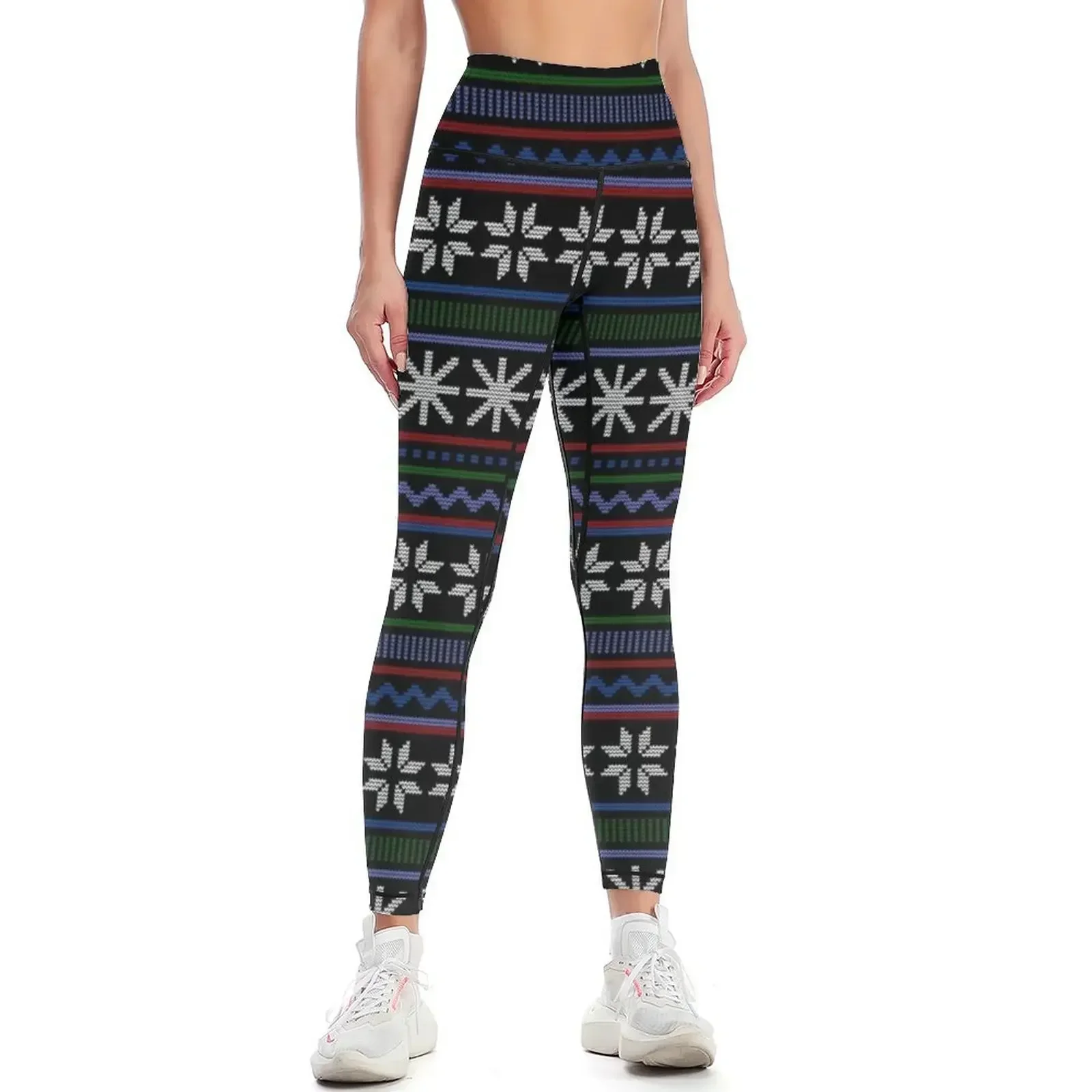 Winter Sweater Design Pattern Leggings for fitness Sports pants woman Women's sports legging push up Womens Leggings