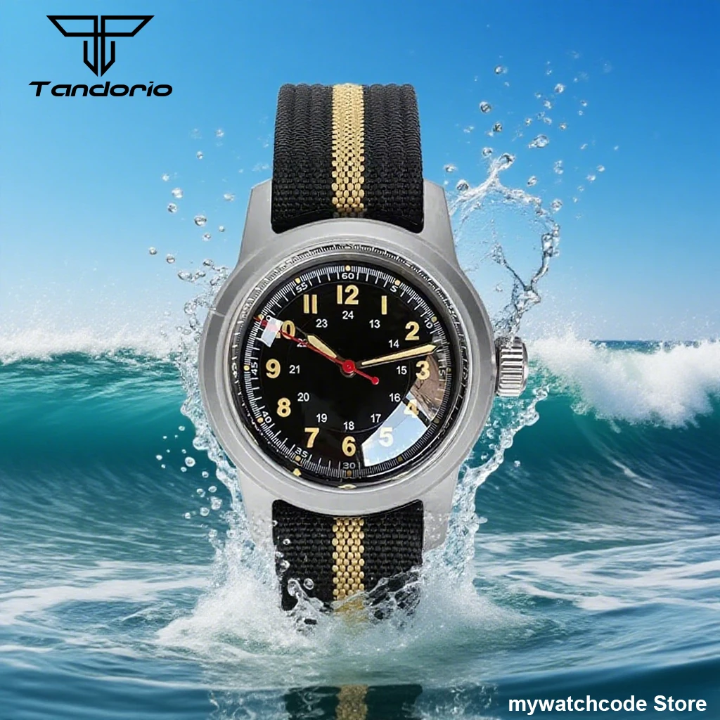 

New Miyota8215 Movement 36mm Watch Automatic Movement Blue/Silver/Green Dial Watch Men Retro Canvas Strap Arched Domed Sapphire