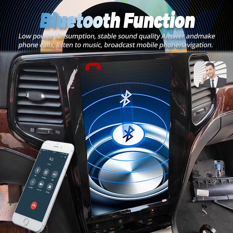 13.6inch For Jeep Grand Cherokee 2010-2013 2014-2019 Black Golden Car Multimedia Player Gps Radio Android Carplay Android Auto