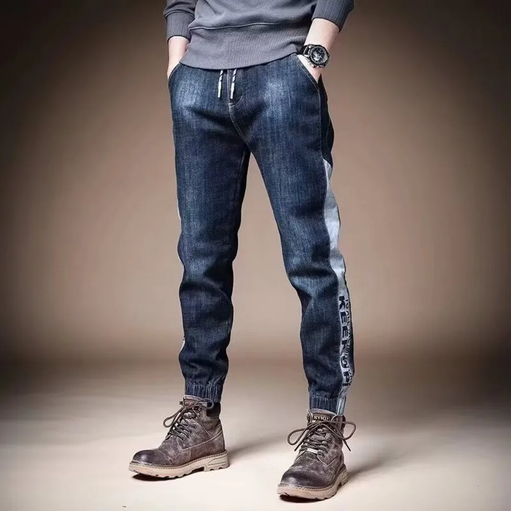 غير مرئية مفتوحة المنشعب في الهواء الطلق الجنس الغريبة Hotpants وزرة الرجعية الرجال الجينز الراقية بسيطة البضائع فضفاض سروال شكل قلم رصاص