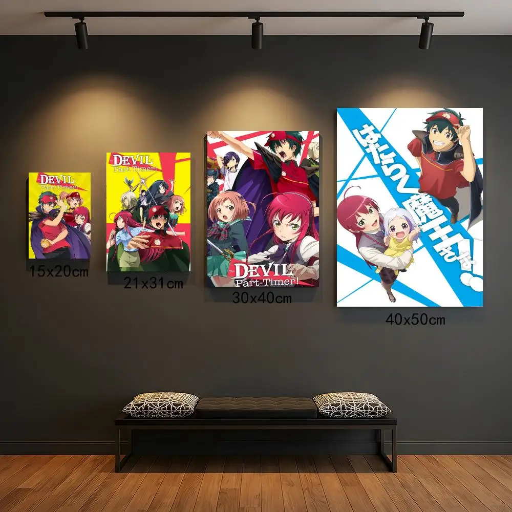 anime T-The Devil Is a Part-Timer-R Painting Calligraphy Elegant Botanical Decor for Living Room Modern Interior Design