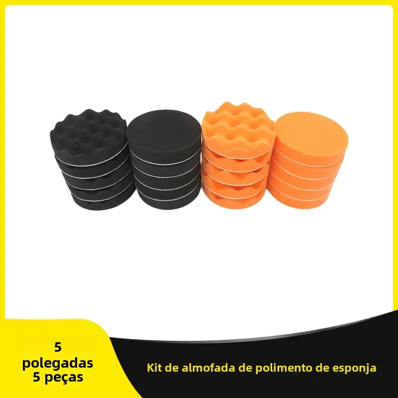 5 Polegada 125mm esponja polimento almofada kit 5 pçs espuma cera buffer polidor acessório para carro buffer composto polimento e depilação