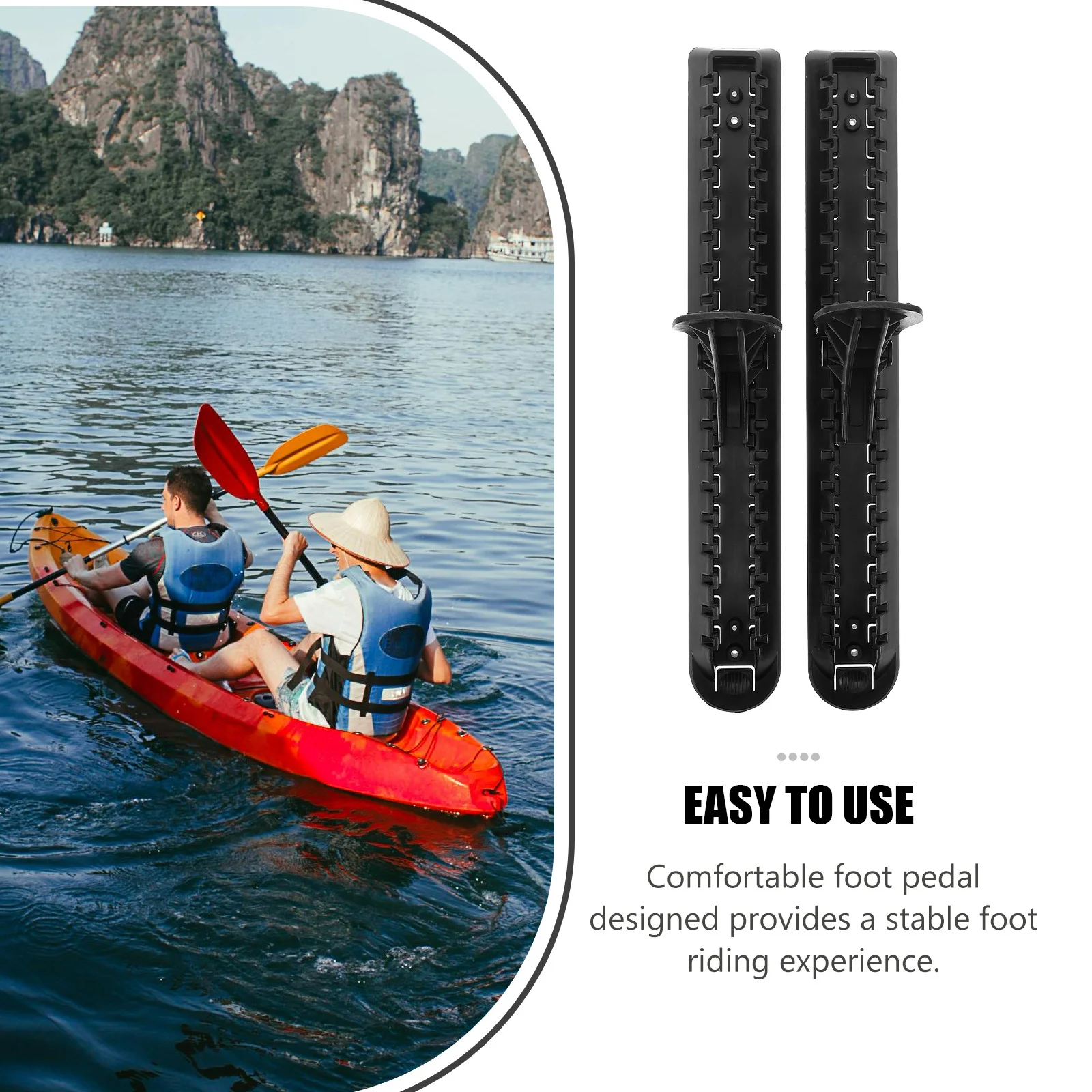 

1Pair Kayak Foot Pedal Thickened Design Convenient Installation Portable Footrest for Kayaking Boating Paddleboard Outdoor