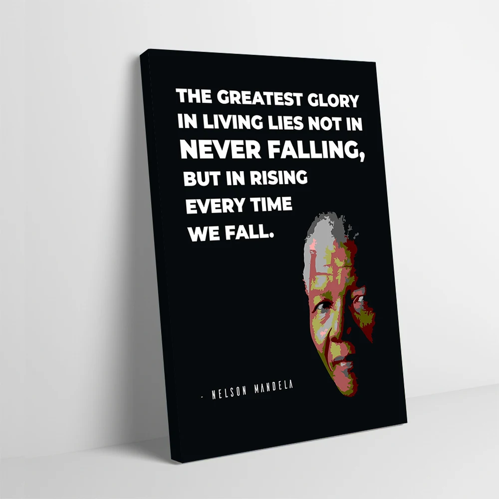 Nelson Mandela Quotes Poster Customizable Printed Canvas Painting Wall Art Gift for Room Decorating Interior Decoration Bedroom