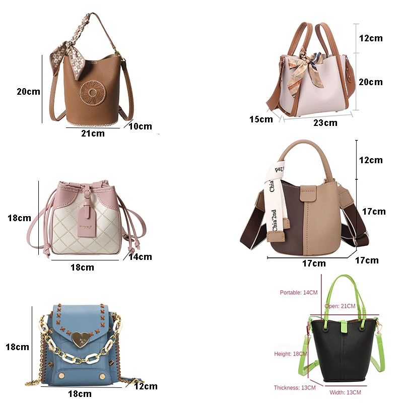 High Quality Handmade Diy Bag Kit Set Bottom Material Homemade Hand Sewing Leather Bucket Bag With Shoulder Strap for Women