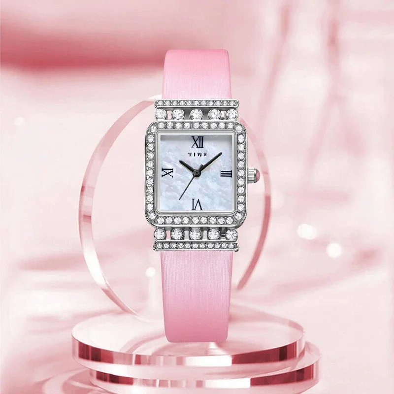 Jewelry Watch Women's Fashion Light Luxury Diamond Fritillary Square Watch Women's High Sense Quartz Watch