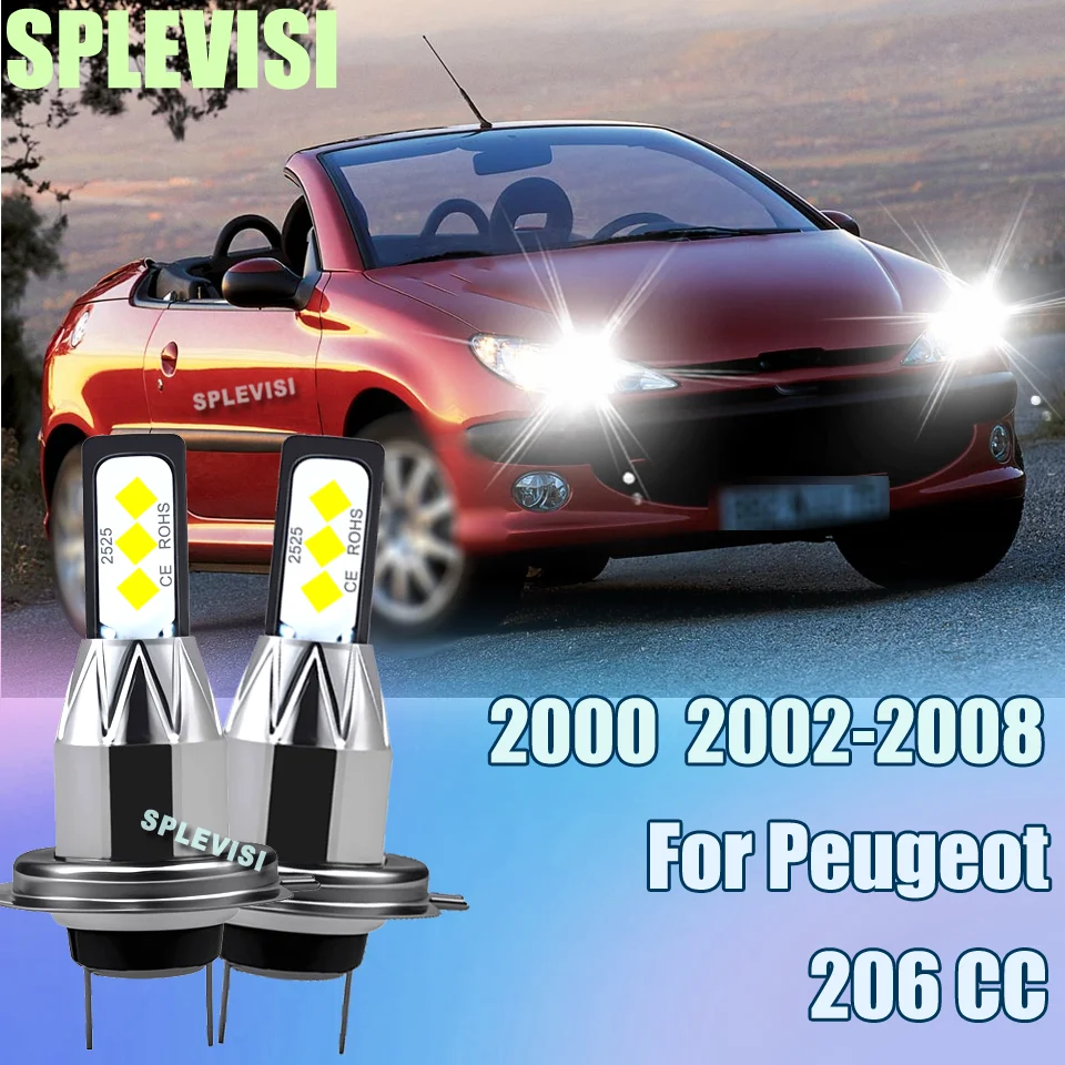

Aluminum Front Headlamp Headlight H7 led Turbo Led High-Quality 6000K For Peugeot 206 CC 2000 2002 2003 2004 2005 2006 2007 2008