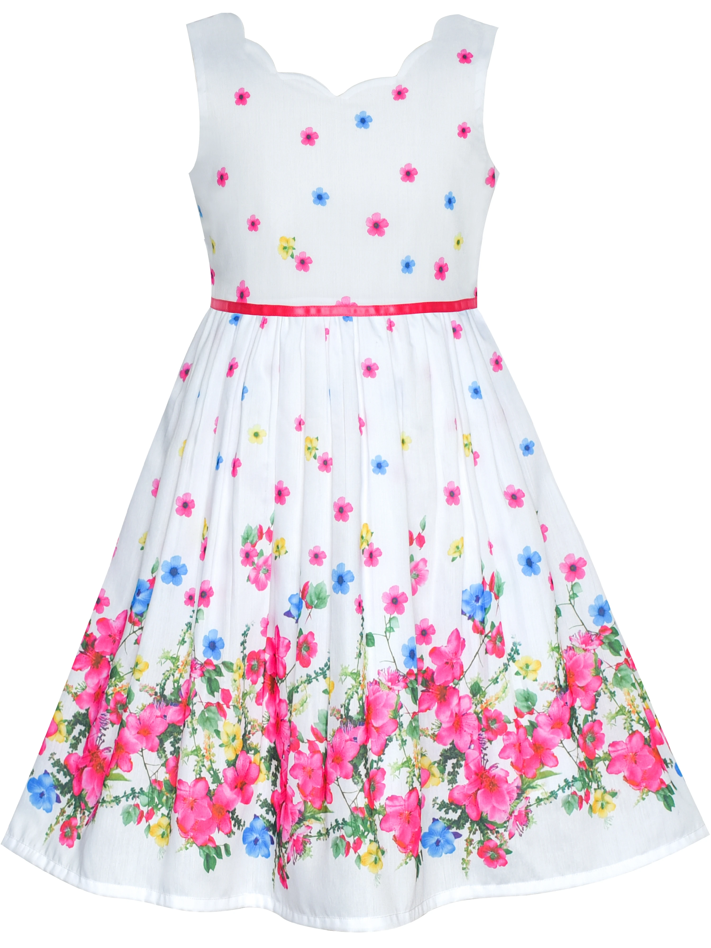 

Girls Dress Purple Sunflower Green Leaves Butterfly Size 4-12