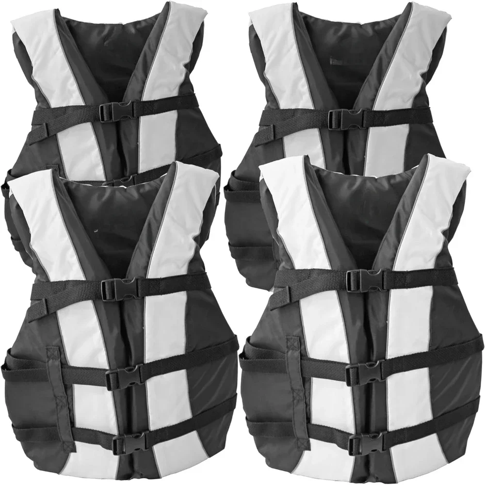 

Life Jacket 4 Pack Paddle Vest; Coast Guard Approved Type III PFD Life Vest Flotation Device;Hardshell Kayak Life Jacket